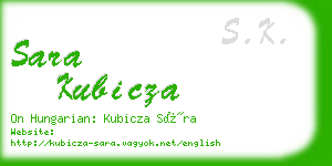 sara kubicza business card